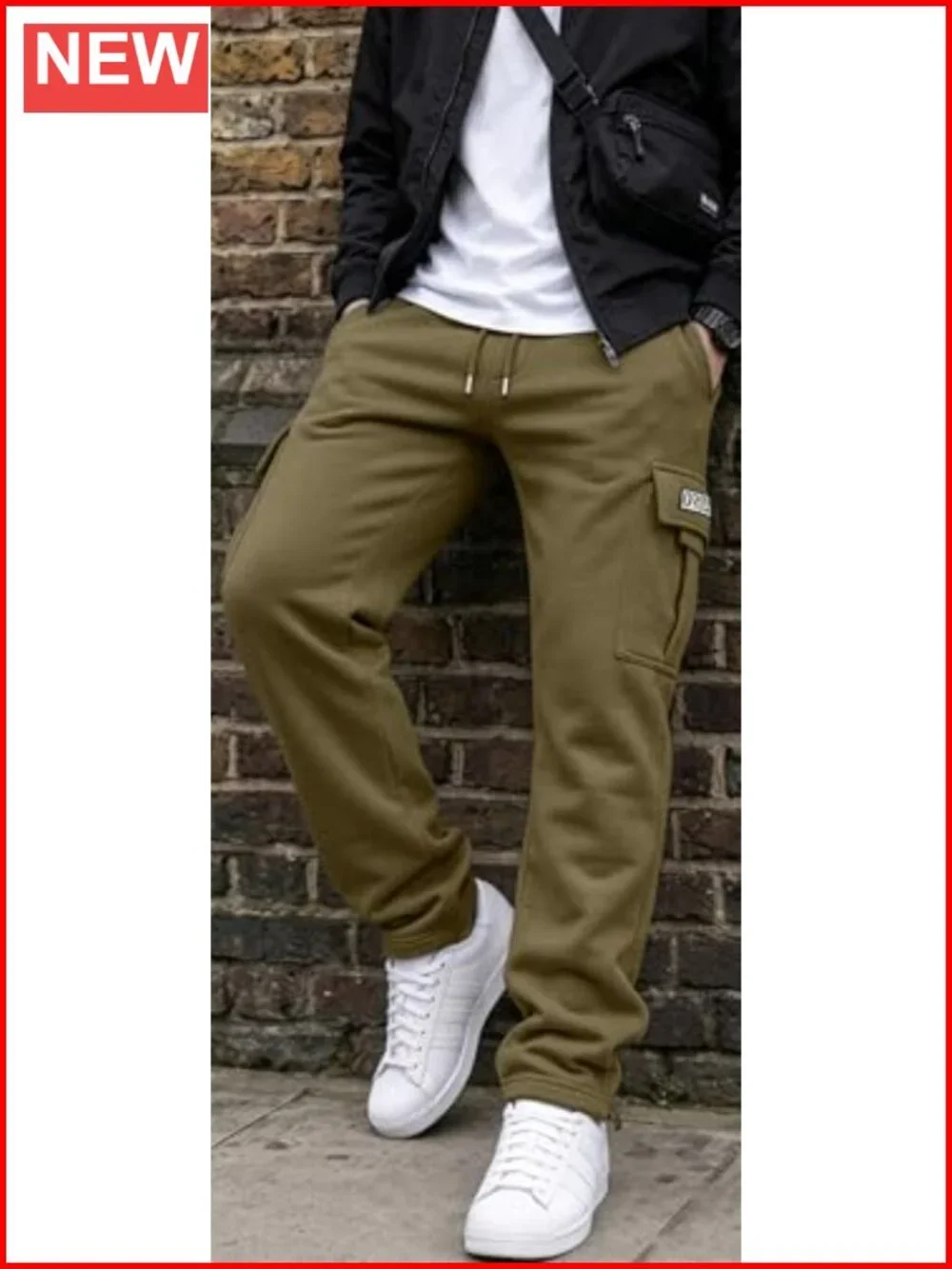 Men's Cargo Sweatpants Joggers with 6 Pockets Cotton Polyester